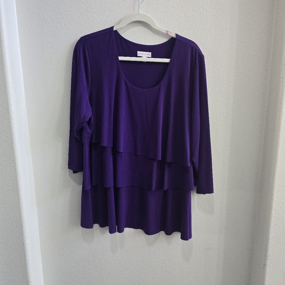 Susan Graver layered green blouse size XL - Picture 6 of 12